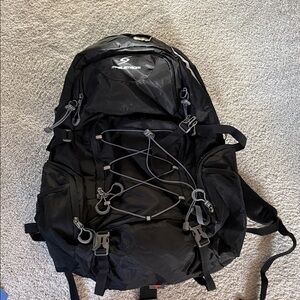Maelstrom 40L Hiking Backpack - Black - Water Resistant Travel Daypack